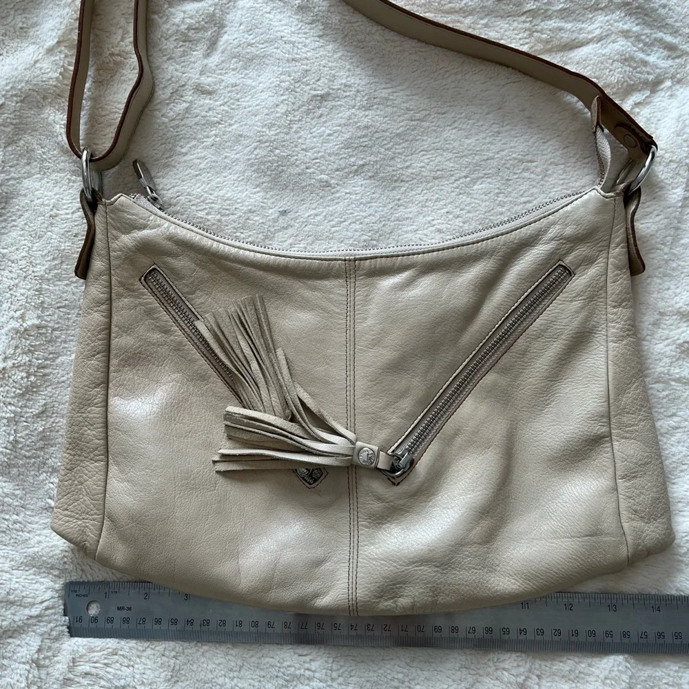 Prune Cream Leather Shoulder / Crossbody Bag - Picture 12 of 15